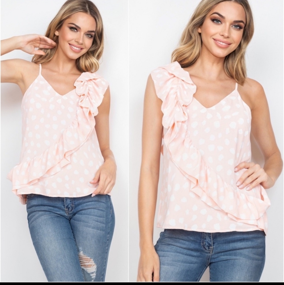 1 left Sm. Pink with ruffles top. - Picture 2 of 5